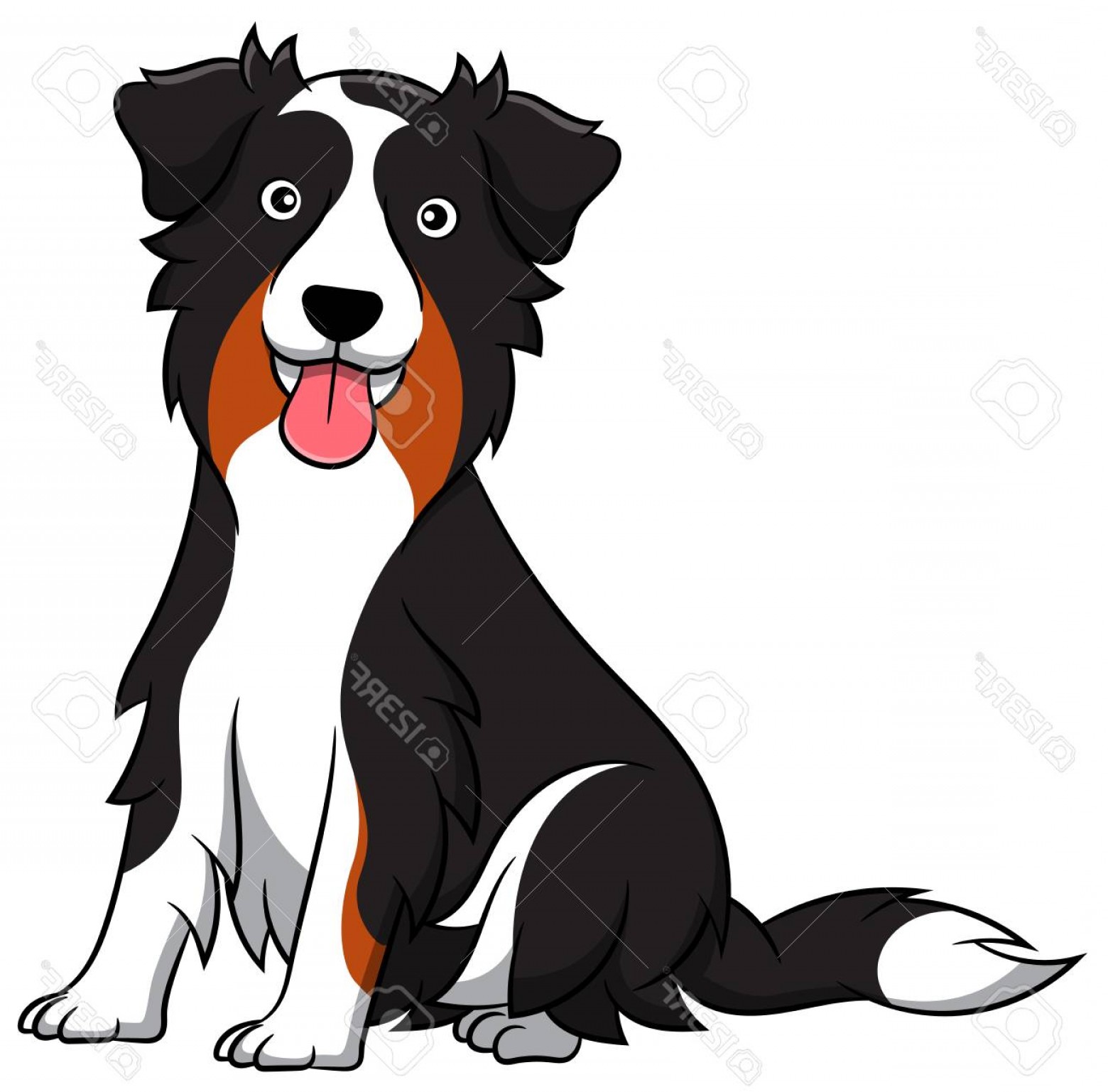 1560x1537 Photostock Vector Cute Australian Shepherd Cartoon Dog Vector