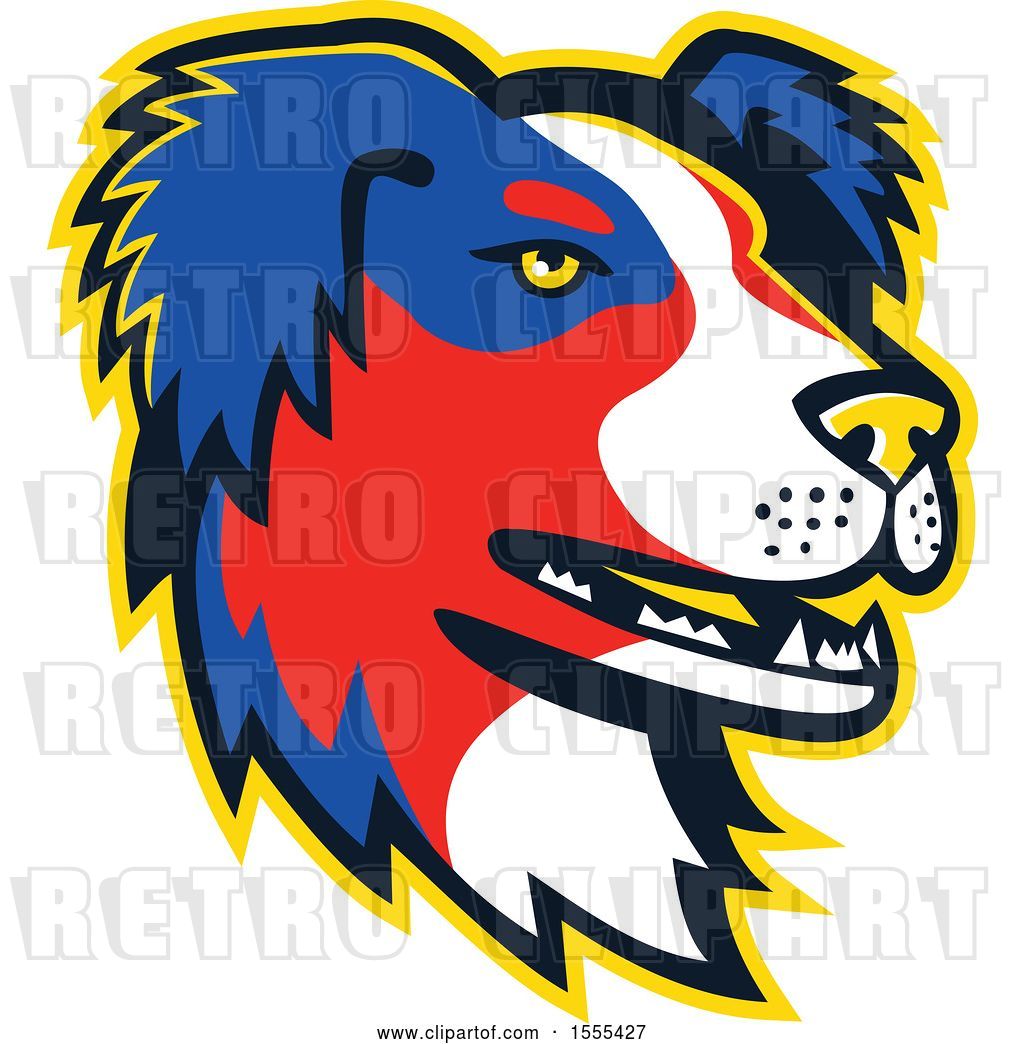 1024x1044 Vector Clip Art Of Retro Australian Shepherd Dog Mascot Head