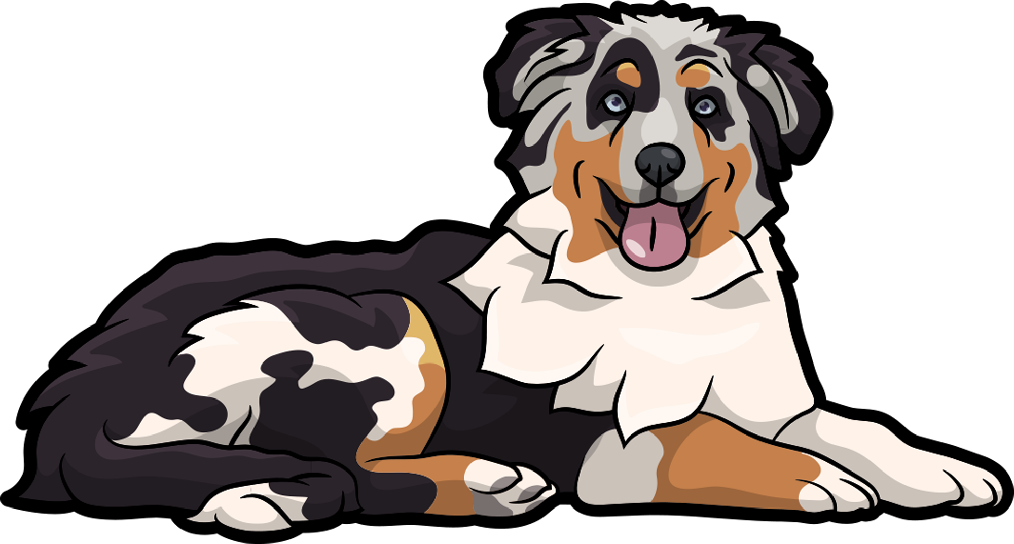 2000x1073 Australian Shepherd Clipart