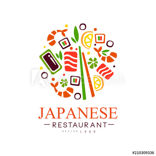 500x500 Japanese Restaurant Logo Design, Authentic Traditional Continental
