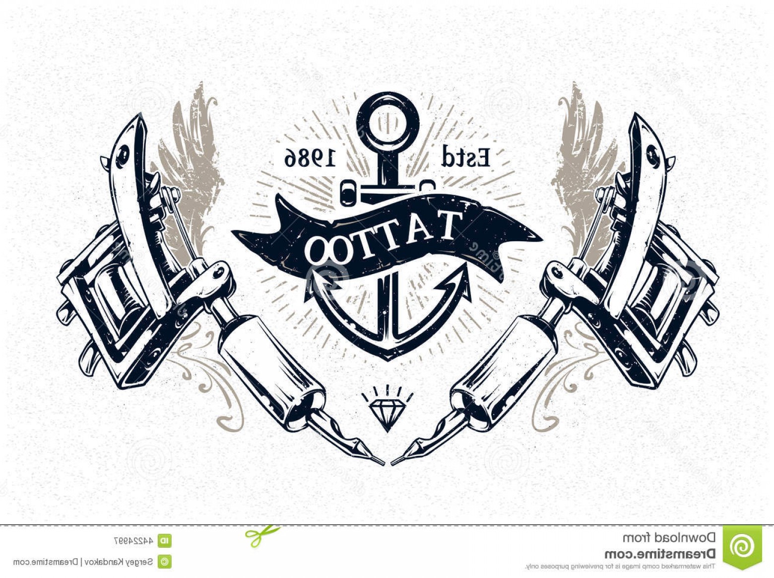 1560x1164 Stock Illustration Tattoo Studio Poster Cool Authentic Template