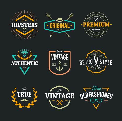 495x490 Vector Hipster Emblems