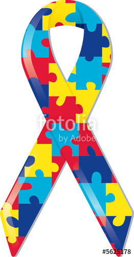 262x500 Autism Awareness Ribbon Stock Image And Royalty Free Vector