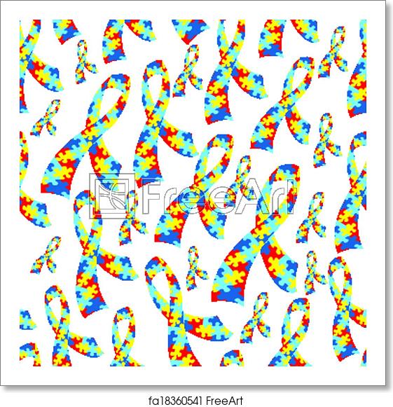 561x581 Free Art Print Of Seamless Tile Autism Ribbons A Seamless Tiled