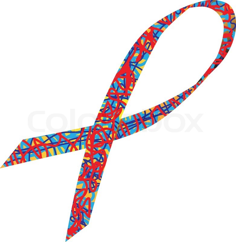 781x800 Autism Awareness Ribbon Stock Vector Colourbox