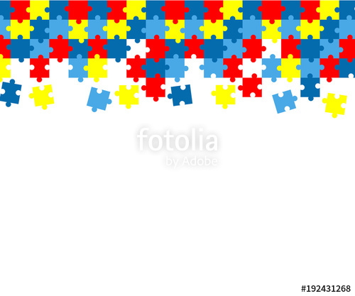 500x417 Colorful Autism Awareness Puzzle Background Stock Image
