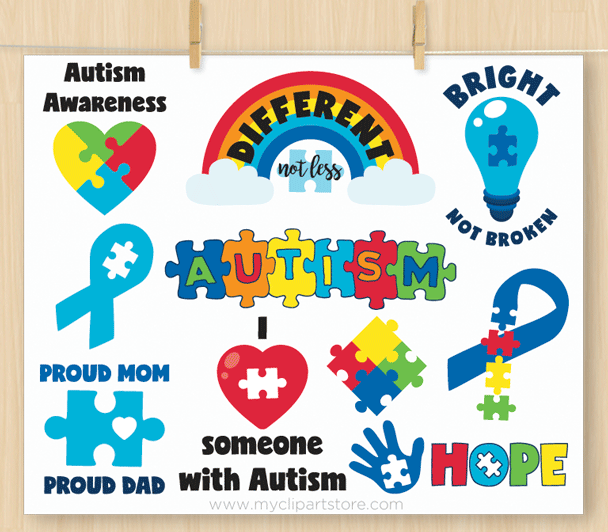 608x532 Autism Awareness Clipart Premium Vector Clipart