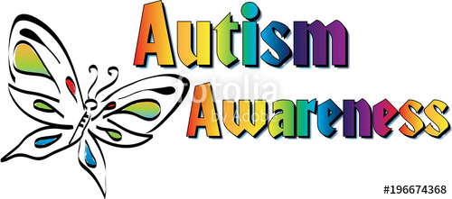 500x221 Autism Awareness Logo With Butterfly Stock Image And Royalty Free