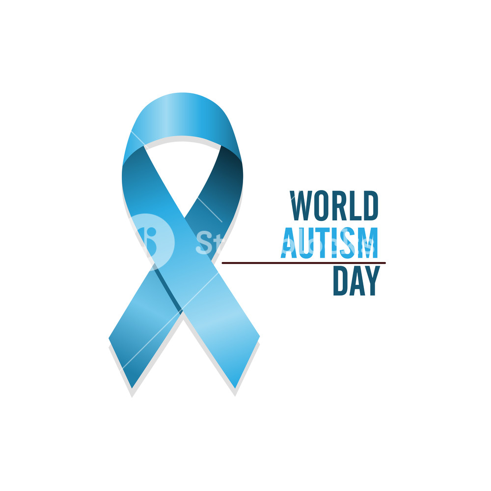 1000x1000 Blue Autism Ribbon International Autism Awareness Day Isolated