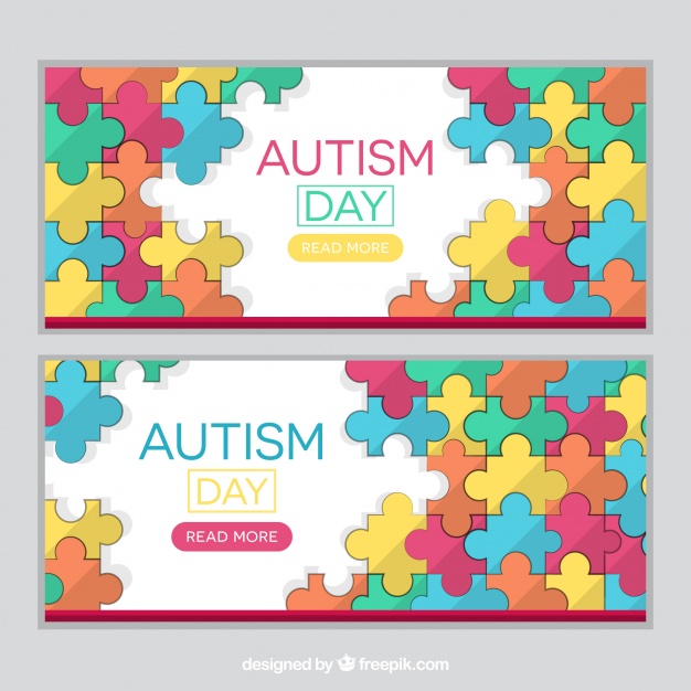 Banners Of Autism Puzzle Pieces Vector Free Download 626x626 Banners Of Autism Puzzle Pieces Vector Free Download