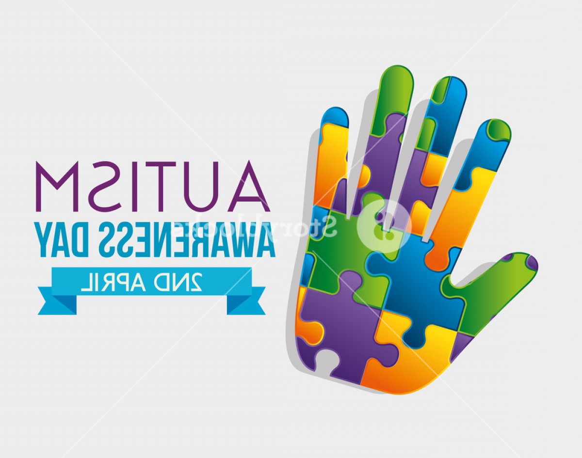 1200x945 Hand Puzzles With Ribbon To Autism Day Vector Illustration