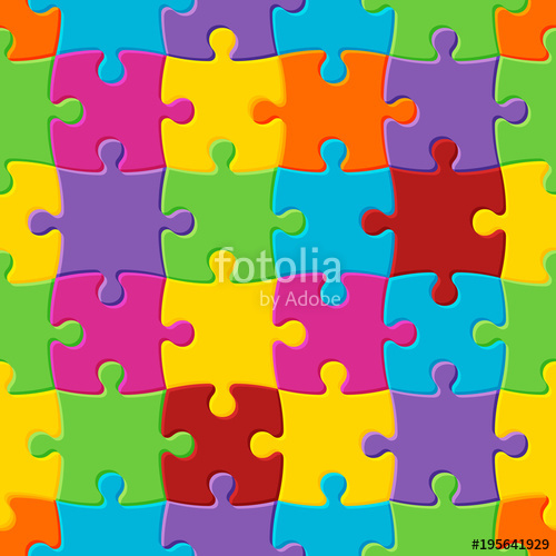 500x500 World Autism Awareness Day Colorful Seamless Puzzle Background