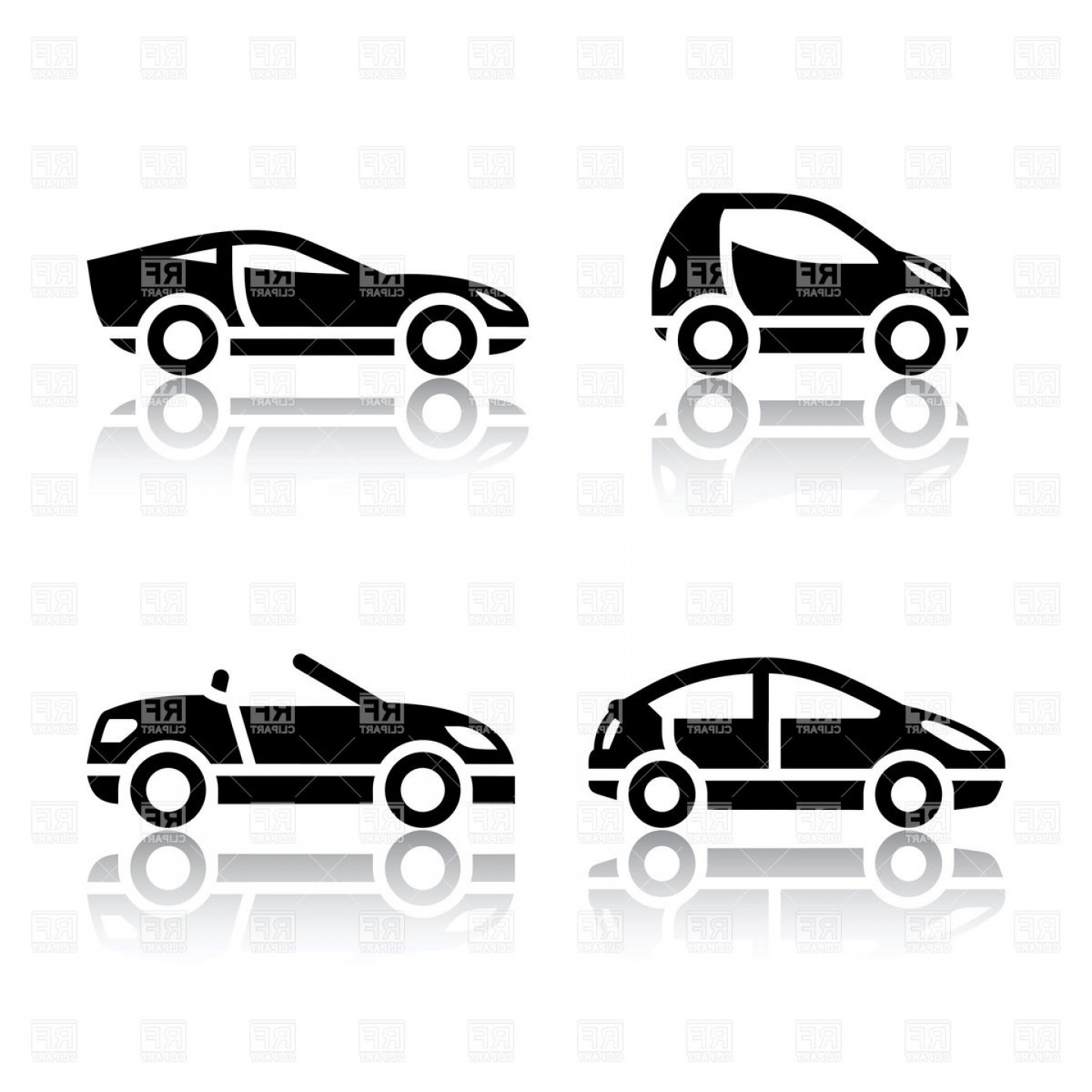 1440x1440 Cars Body Types Convertible Sedan And Coupe With Small Car Vector