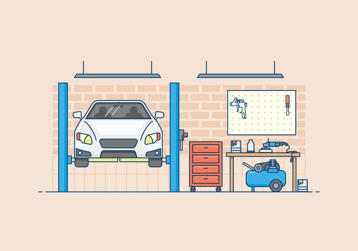 700x490 Auto Body Garage Illustration