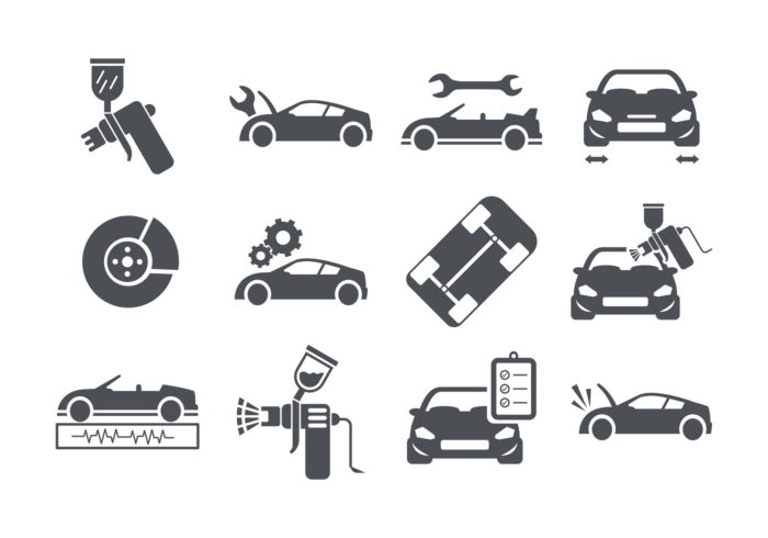 700x490 Auto Body Icons Vector