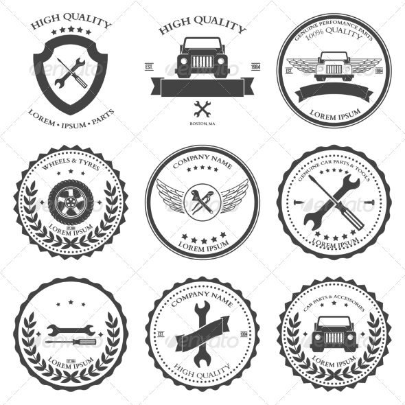 Car Service Auto Parts And Tools Icons 590x590 Car Service Auto Parts And Tools Icons