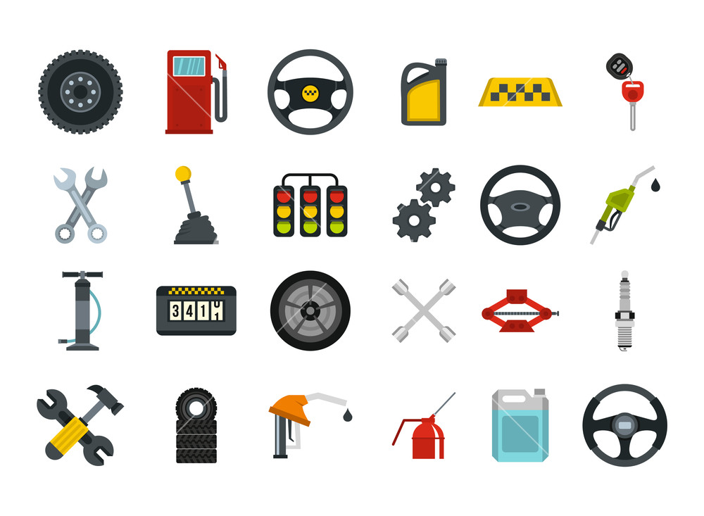 Car Parts Icon Set Flat Set Of Car Parts Vector Icons For Web 1000x733 Car Parts Icon Set Flat Set Of Car Parts Vector Icons For Web