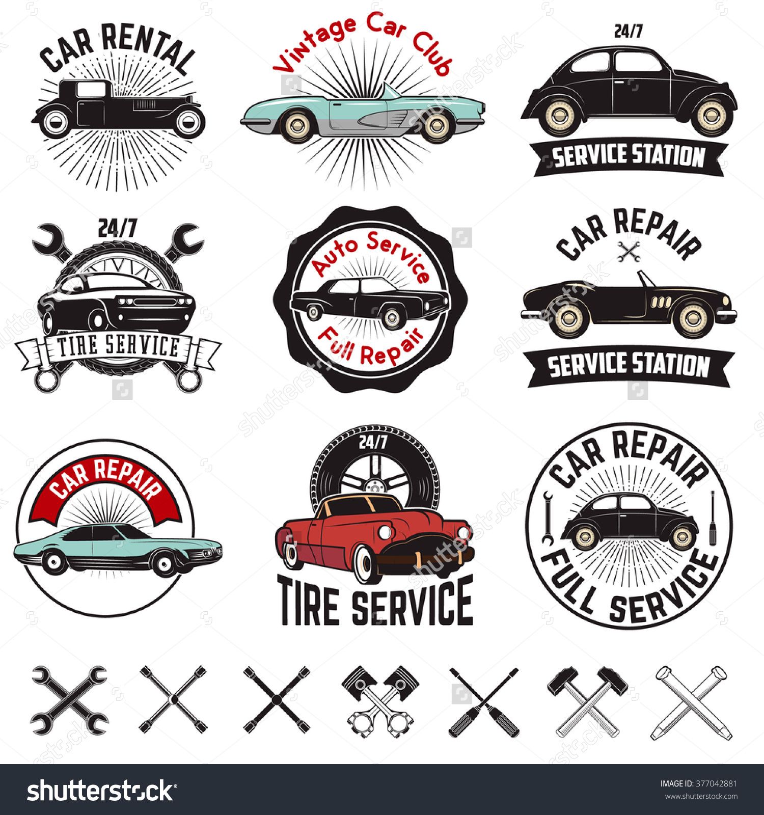 Set Of Car Repair Service Labels Retro Vector Design Graphic 1500x1600 Set Of Car Repair Service Labels Retro Vector Design Graphic