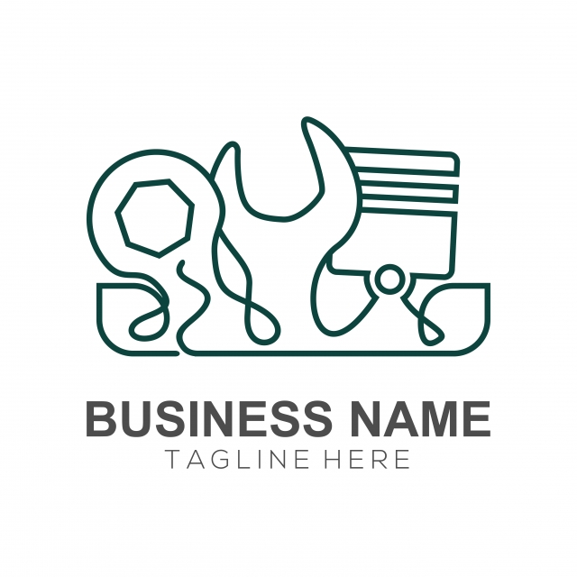 Automotive And Repair Logo Design And Icon, Negative Space, Red 640x640 Automotive And Repair Logo Design And Icon, Negative Space, Red