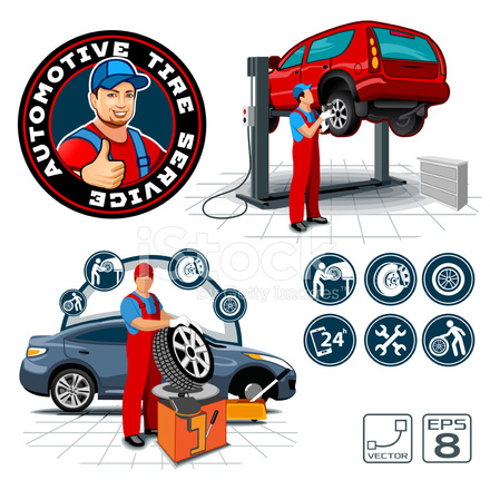 440x440 Car Repair Vector Set Stock Vector