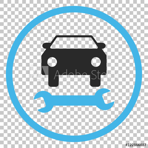 500x500 Car Repair Vector Icon Image Style Is A Flat Blue And Gray