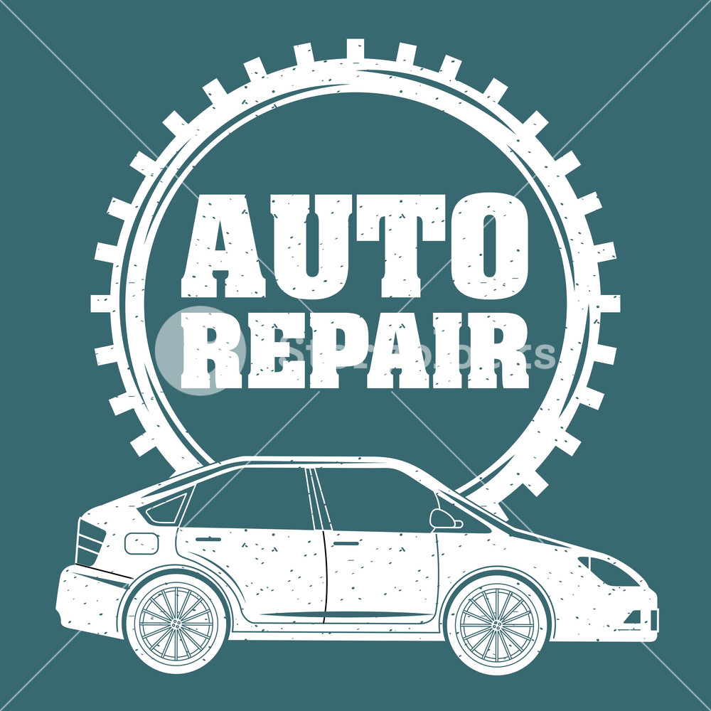 1000x1000 Auto Repair Vehicle Service Car Gear Emblem Vector Illustration