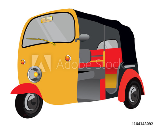 500x411 Indian Vintage Auto Vector Illustration