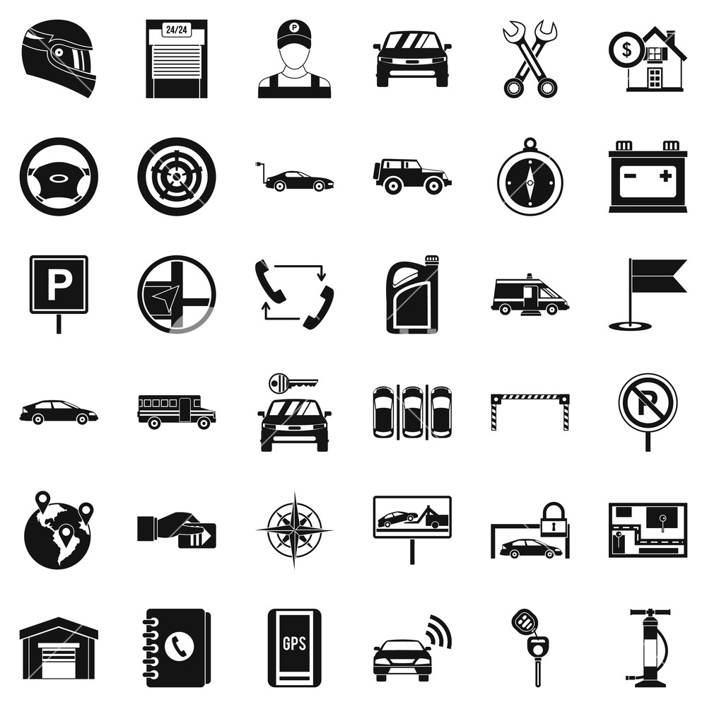 1000x1000 Mechanic Auto Icons Set Simple Style Of Mechanic Auto Vector