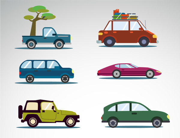600x460 Various Car Icons Collection In Flat Design Free Vector In Adobe