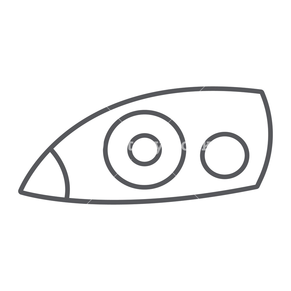 1000x1000 Car Headlight Thin Line Icon, Auto And Part, Car Light Sign