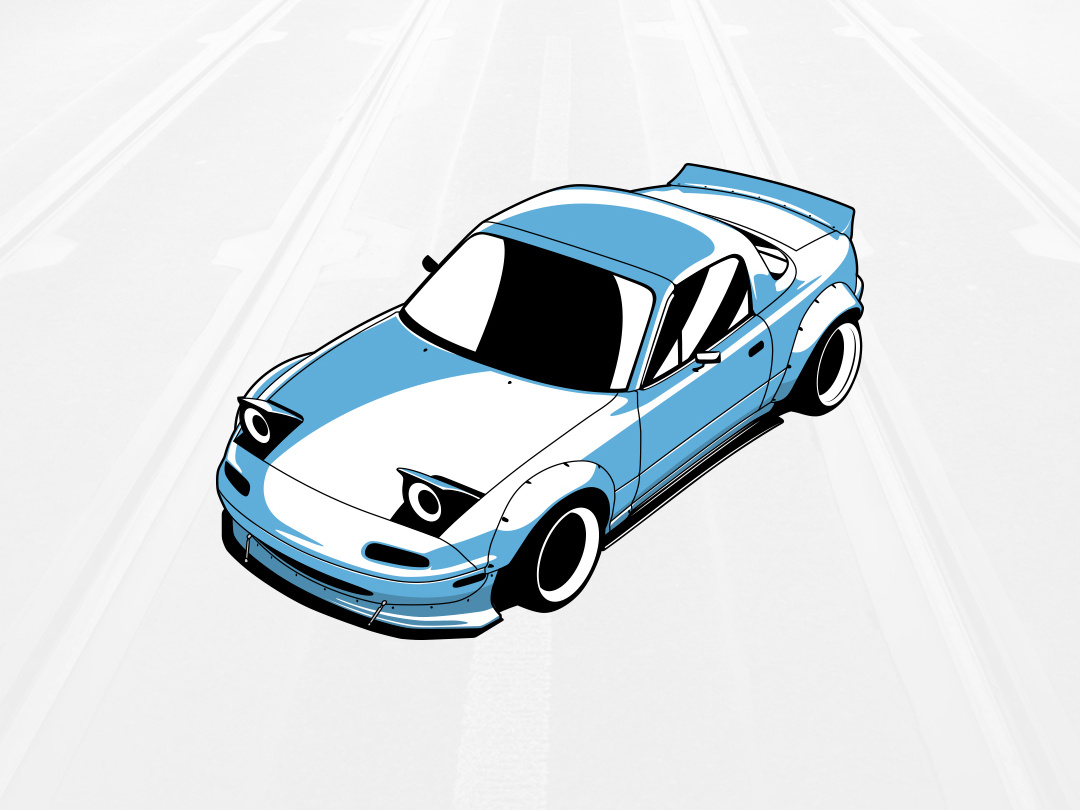 1080x810 Mazda Miata Mx Vector Illustration