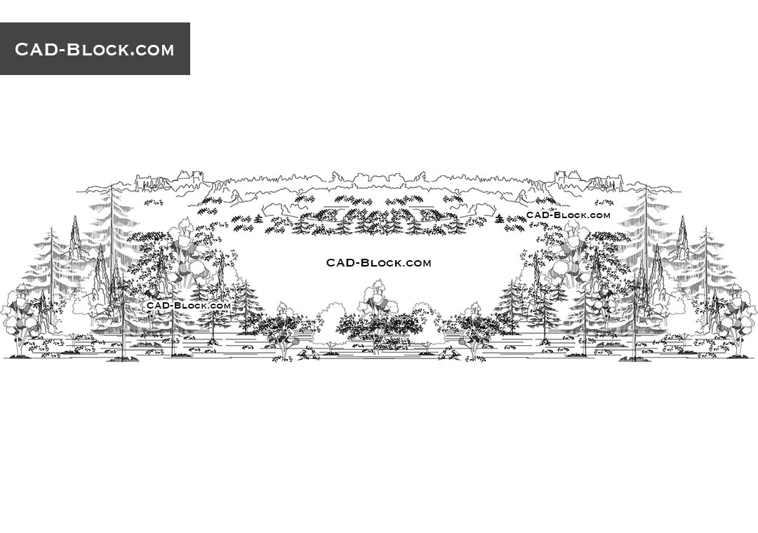 1080x760 Trees For Background Cad Drawings, Autocad Vector Free Download