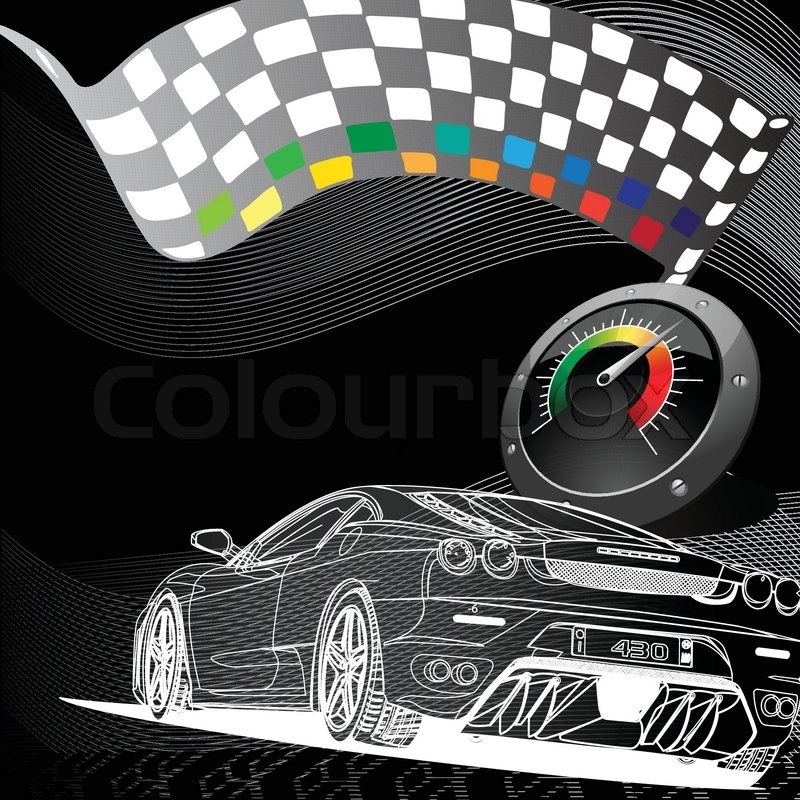 Car Racing Design In Black Background Stock Vector Colourbox 800x800 Car Racing Design In Black Background Stock Vector Colourbox