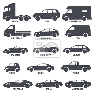 400x400 Car Tipos Iconos Vector Negro Aislado En Blanco Pinturas