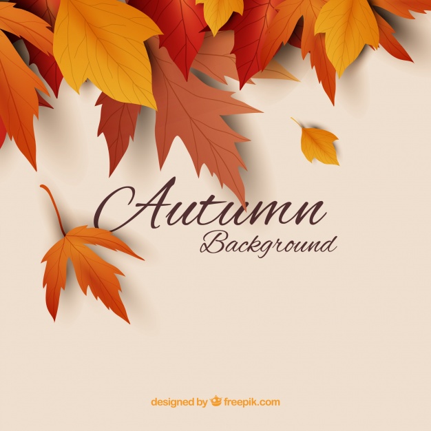 626x626 Autumn Background With Realistic Leaves Vector Free Download