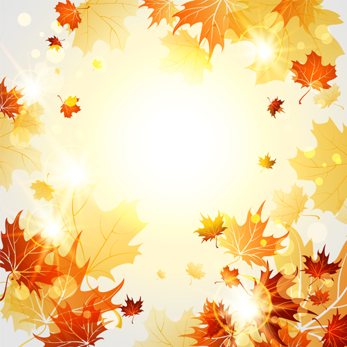 500x500 Bright Autumn Leaves Vector Backgrounds Free Download