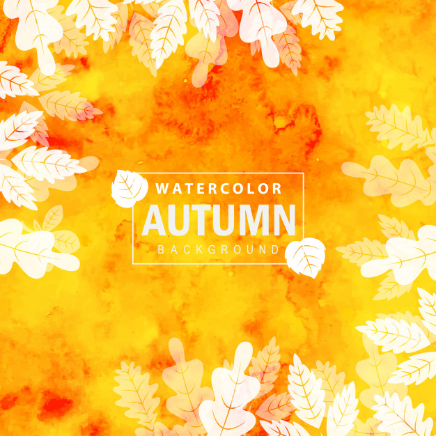 626x626 Colorful Watercolor Autumn Background Vector Free Download