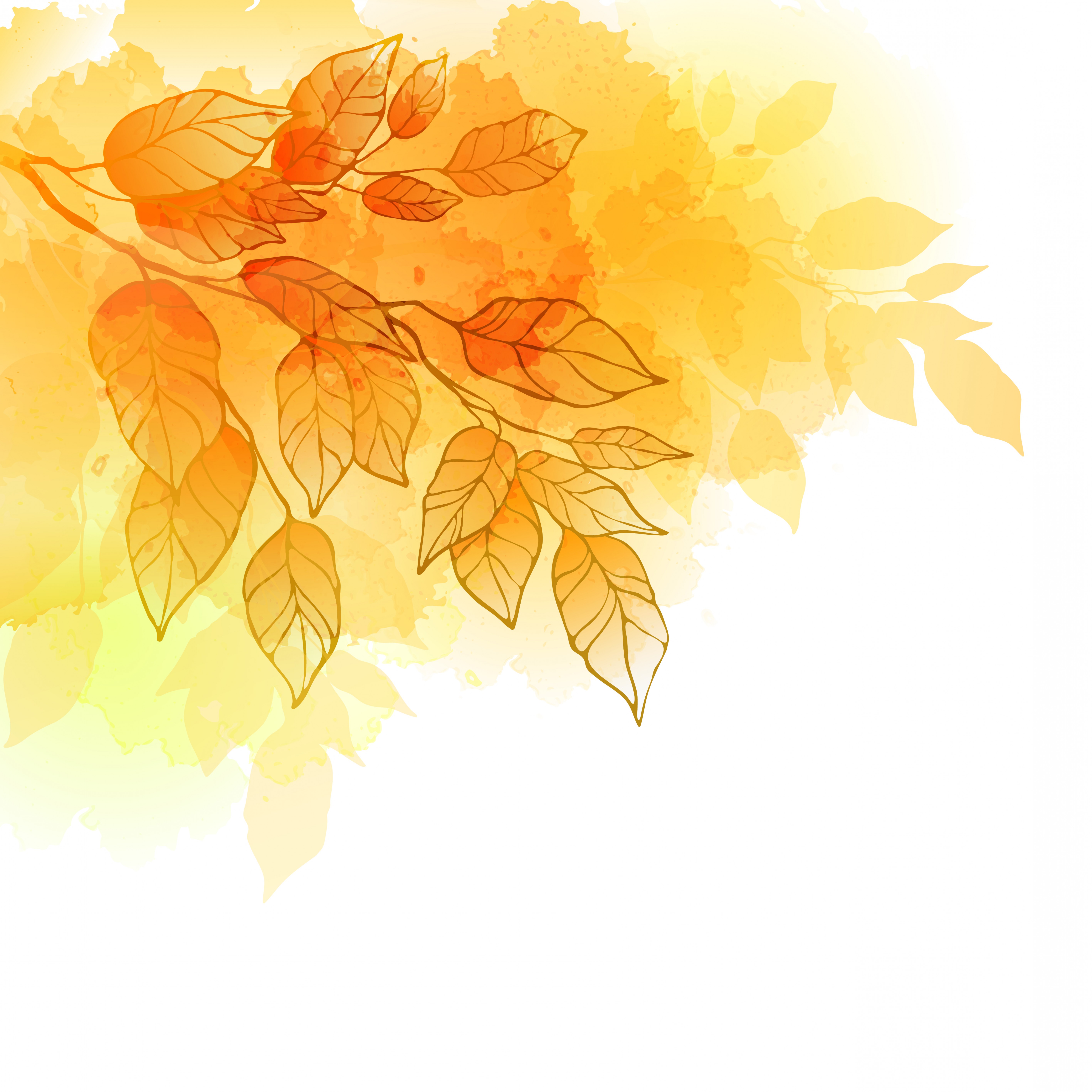 5668x5668 Golden Autumn Leaves Background Vector Material Soidergi