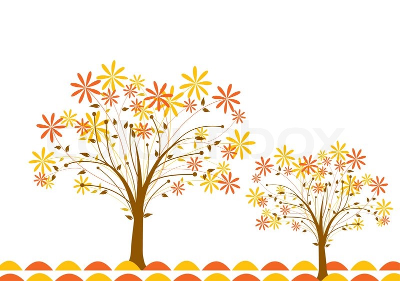 800x563 Tree Autumn Background, Vector Stock Vector Colourbox