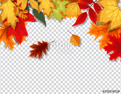 500x386 Abstract Vector Illustration With Falling Autumn Leaves