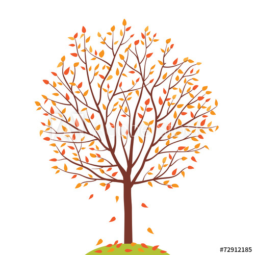500x500 Autumn Tree Vector Illustration
