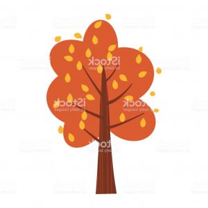 300x300 Colorful Autumn Tree Cartoon Yellow Orange Red Fall Tree For City