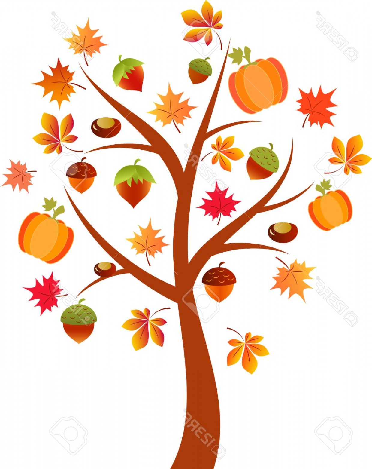 1239x1560 Photostock Vector Fall Tree Vector Pumpkin Tree Autumn Tree Soidergi