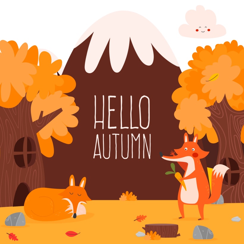 Hello Autumn Vector Illustration Domestika 820x820 Hello Autumn Vector Illustration Domestika