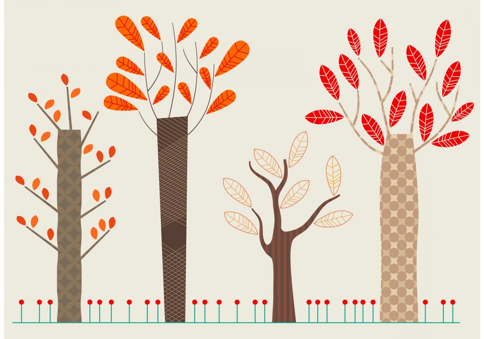 Set Of Flat Autumn Vector Trees Soidergi 1680x1176 Set Of Flat Autumn Vector Trees Soidergi