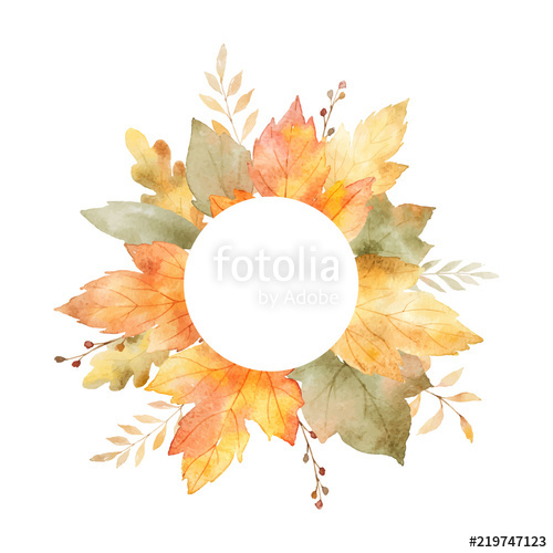 Watercolor Autumn Vector Hand Painting Card With Leaves 500x500 Watercolor Autumn Vector Hand Painting Card With Leaves