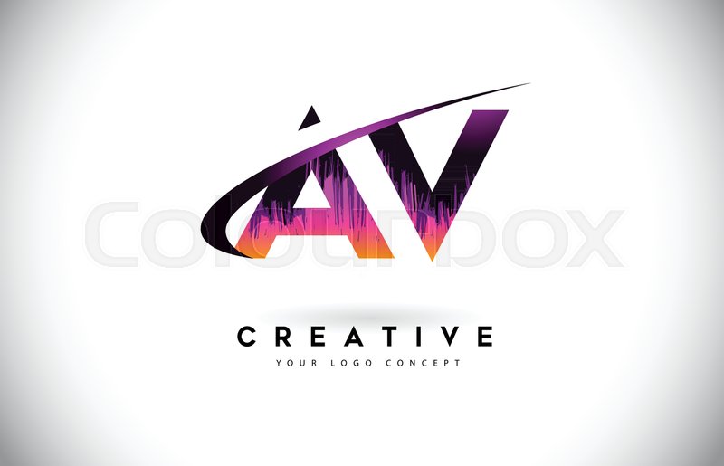800x515 Av A V Grunge Letter Logo With Purple Stock Vector Colourbox