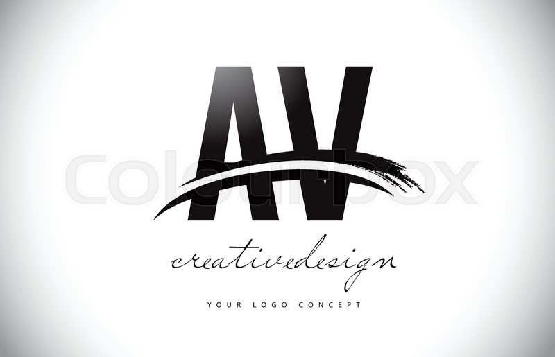 800x515 Av A V Letter Logo Design With Swoosh Stock Vector Colourbox