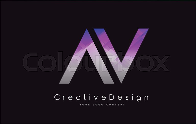 800x508 Av Letter Logo Design In Purple Stock Vector Colourbox
