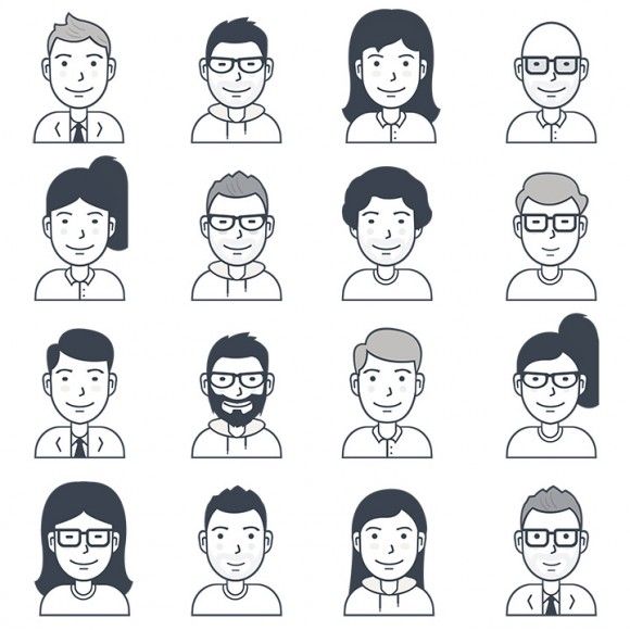 580x580 Free Vector User Avatar Icons Icon Person Icon, Icon Design